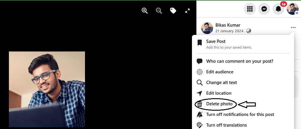 facebook profilre picture delete