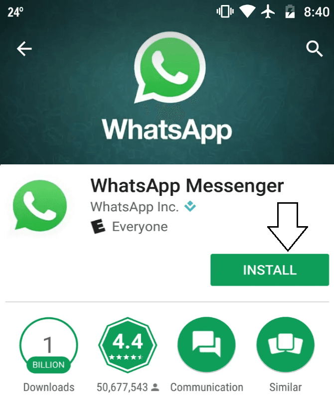 WhatsApp Install 