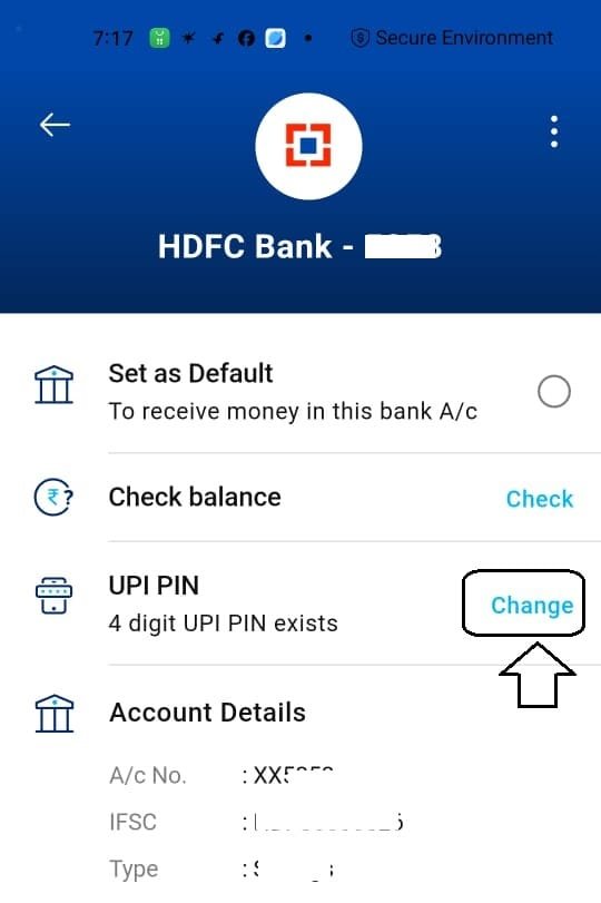 Paytm UPI PIN reset 