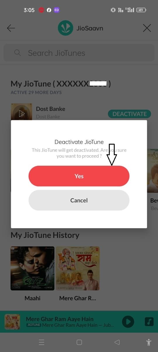 Jio se tone deactivate kare