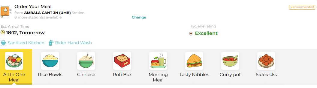 railyatri Food order