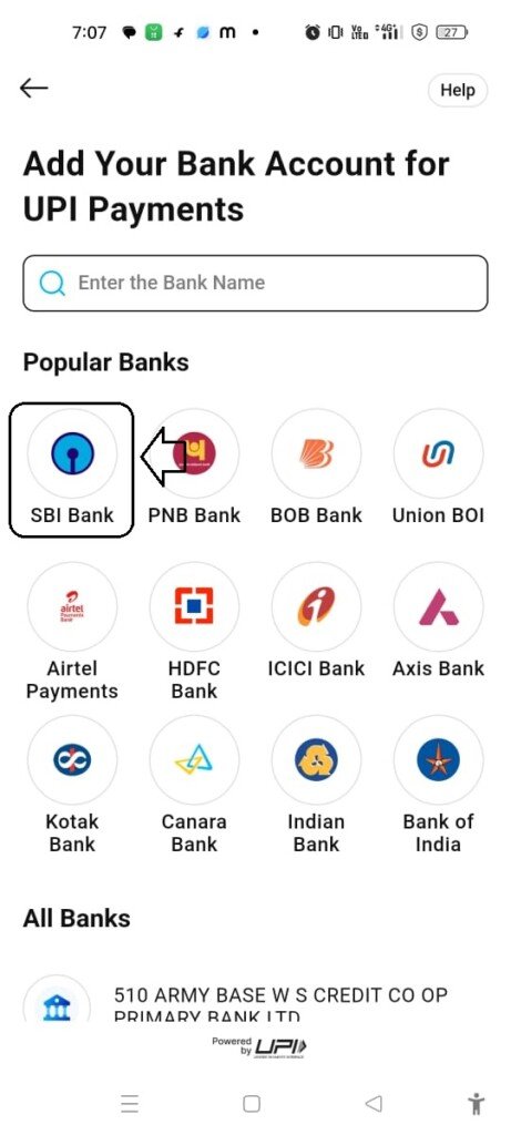  UPI Bank Add