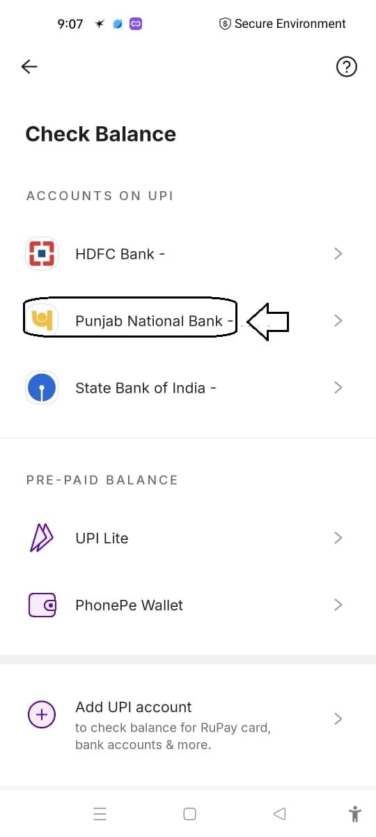 Phone pe Balance check
