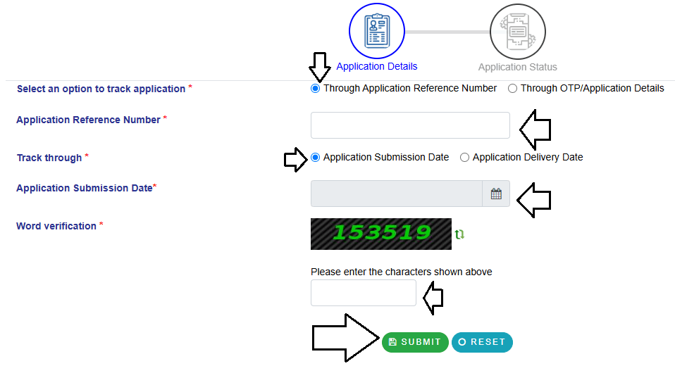 Income Certificate Status check
