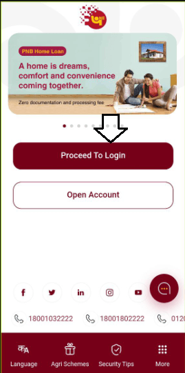 PNB app login