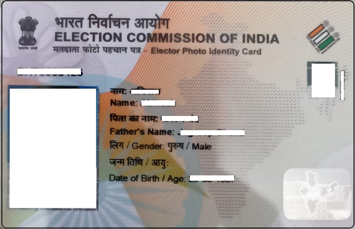 PVC Voter card