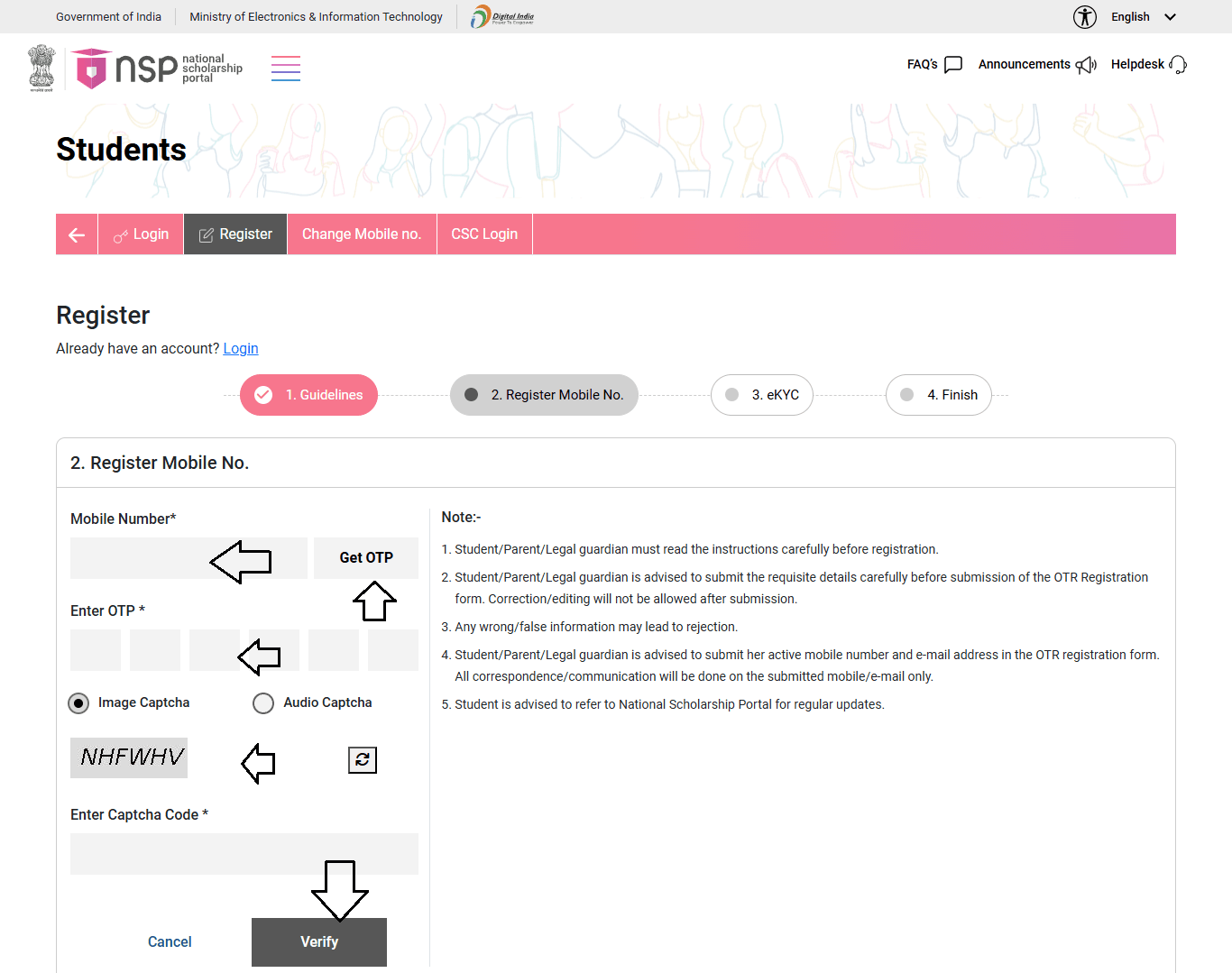 Yashasvi Scholarship Registration