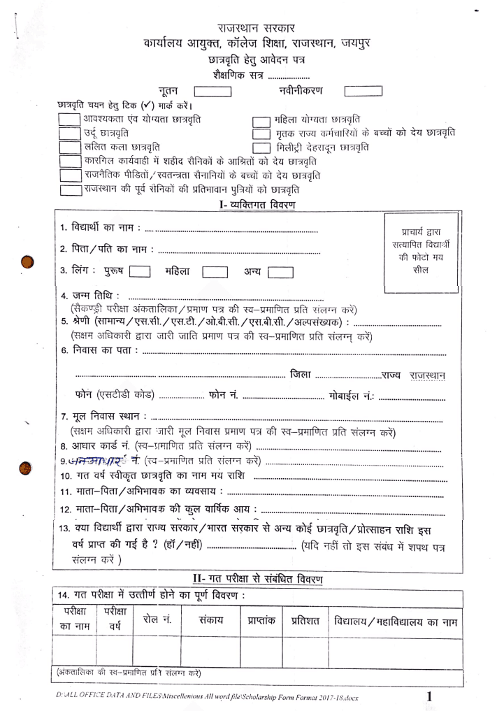 Ucch Shiksha Scholarship form